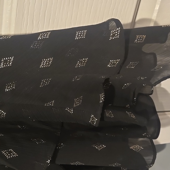 EUC White House Black Market Black Ruffled Tiered Mini Dress Women's Size XXS - Picture 5 of 9